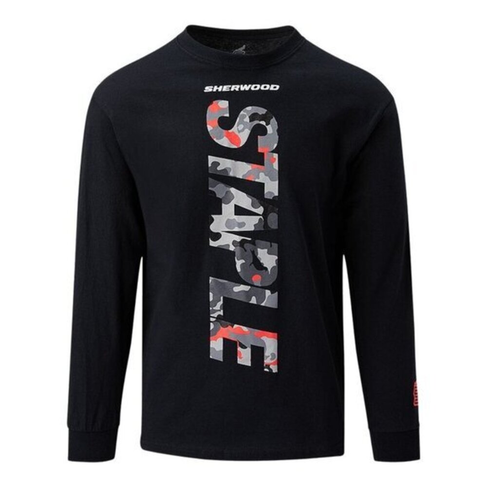 Sherwood X STAPLE Mens Black Long Sleeve Shirt Medium